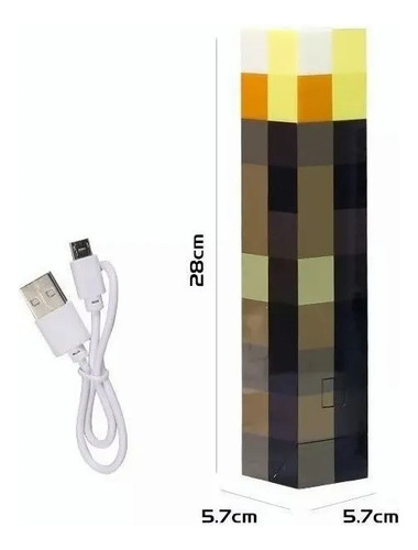 Lámpara Led Nocturna Recargable De Minecraft, 2 Unidades