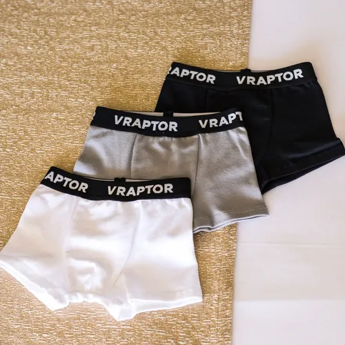 Pack X3 Boxers Niños. Blanco, Negro, Gris.