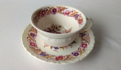 Taza Y Plato De Té Porcelana Inglesa Wedgwood Cornflower (Usado)