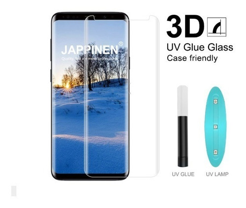 Mica Cristal Vidrio Templado Samsung Note 8 Con Pegamento Uv
