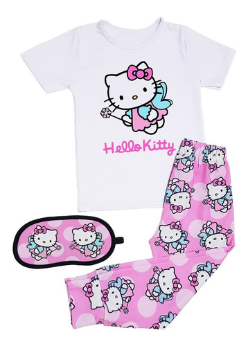 Pijama Moda Infantil Manga Corta Hello Kitty C/antifaz