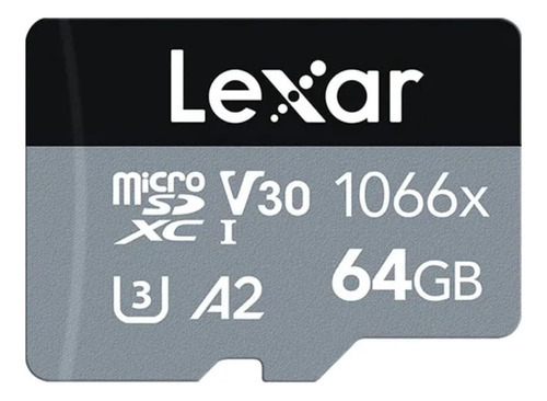 Tarjeta de memoria Lexar 1066x Silver Series de 64 GB, 4k, clase 10