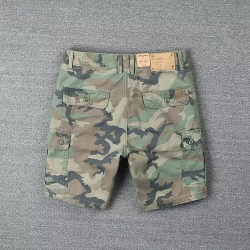 Pantalones Cortos Tipo Cargo De Camuflaje Para Hombre, Ropa