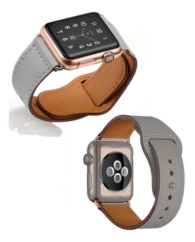Correa 100% Cuero Genuino Lujo 4 Colores Para Apple Watch