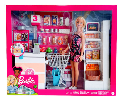 Barbie Supermercado Frp01, Muñeca Rubia 32 Cm Mattel