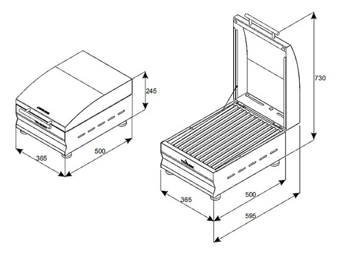 Parrilla Electrica Grill Exterior Con Tapa Tromen Angus E360