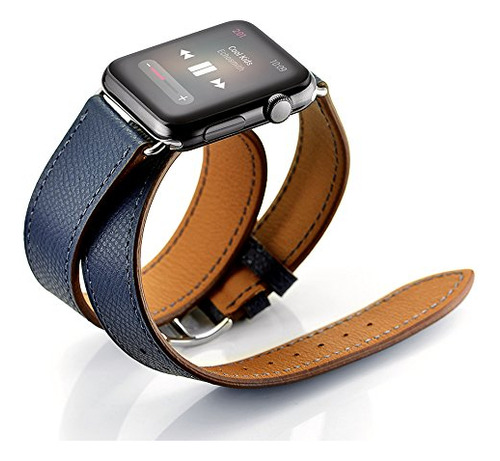 Malla Cuero Para Apple Watch 38/40mm Azul