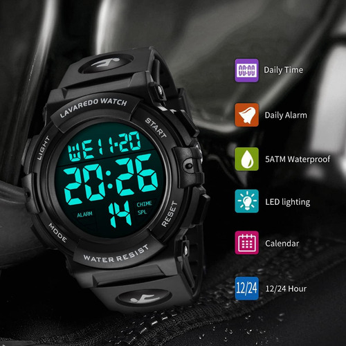 Reloj Para Hombre Deportivo Digital Multifunción Impermeable
