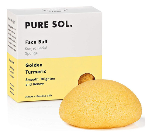Puresol Konjac Sponge - Curcuma - Esponja Facial, Esponja Na