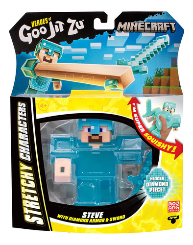 Boneco Elástico Steve De 12cm - Goo Jit Zu Minecraft