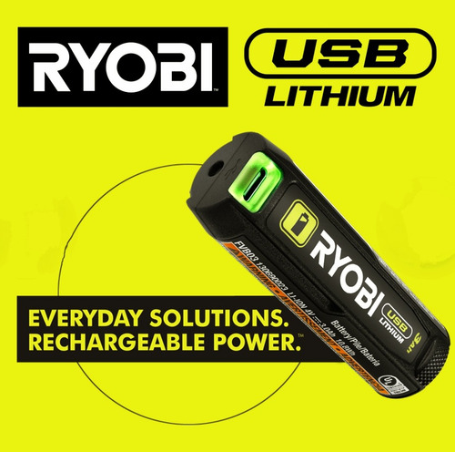 Ryobi Usb- C Carga Celular Batería Litium 3ah