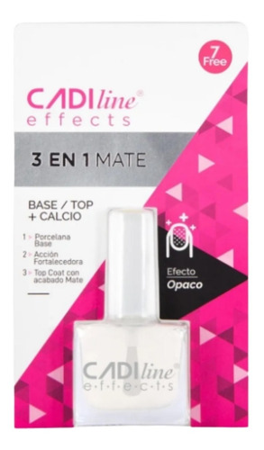 Esmalte 3 En 1 Matte Base Top + Calcio Cadiline Lefemme