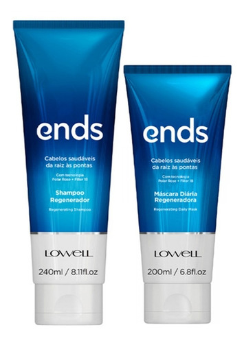 Ends Lowell Kit Shampoo 240 Ml + Máscara Regeneradora 200 Ml