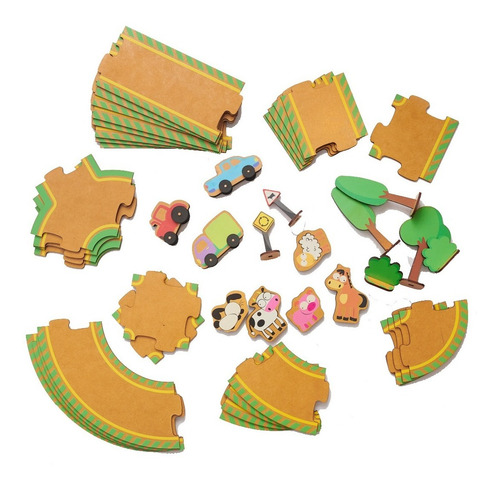Imagen 2 de 10 de Juego Caminos Campo Madera Construccion Didactico Niños