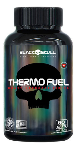 Termogenico Thermo Fuel Queimador De Gordura Black Skull Sabor Sem Sabor