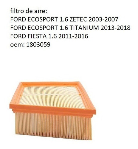 Filtro De Aire C17006 Ford Ecosport Ford Fiesta Ver Detalle