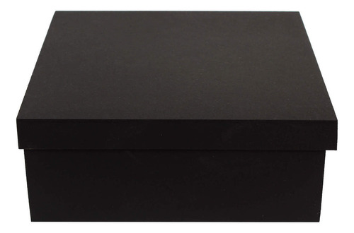 Mylin Caja Cuadrada Mdf Pintada Con Tapa 8x20.5cm 1pz Color Negro