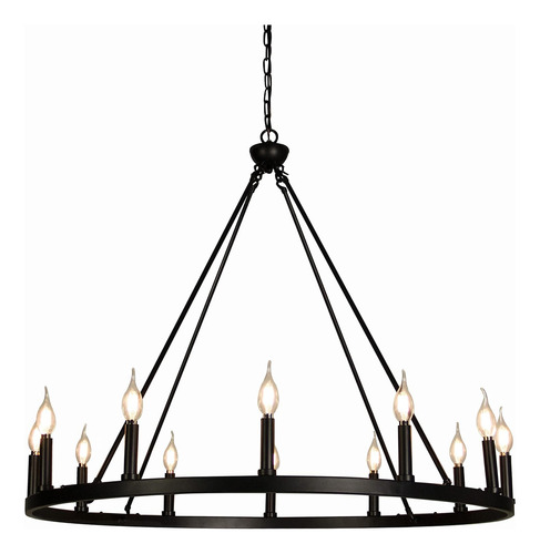Lámpara De Araña De 12 Luces Estilo Vela, Estilo Retr...