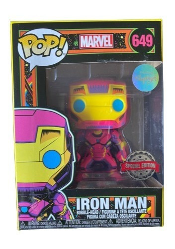 Funko Pop! Iron Man 649 Black Light Caja 10/10