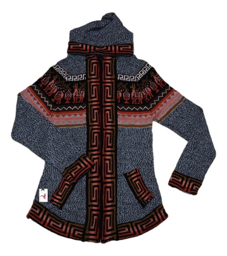 Campera Huaca De Lana De Alpaca - Barro Cocido