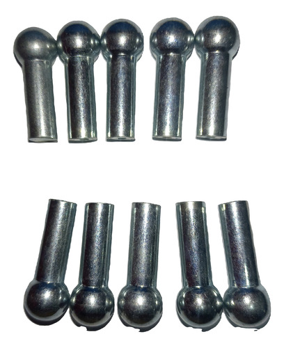 Terminal Pin Bola Para Cable De Polea 6mm. 10 Unidades Plateado