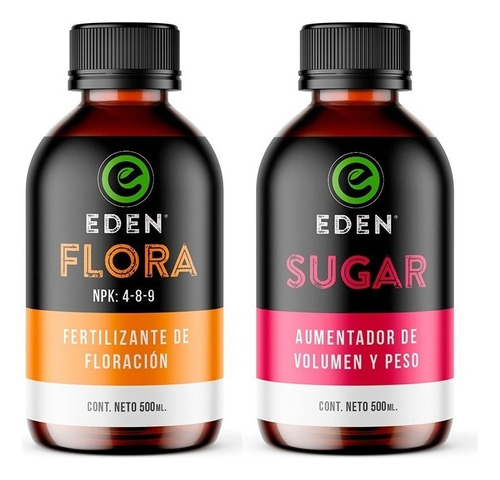 Fertilizante Eden Flora Y Sugar 500 Cc Combo - Up Grow