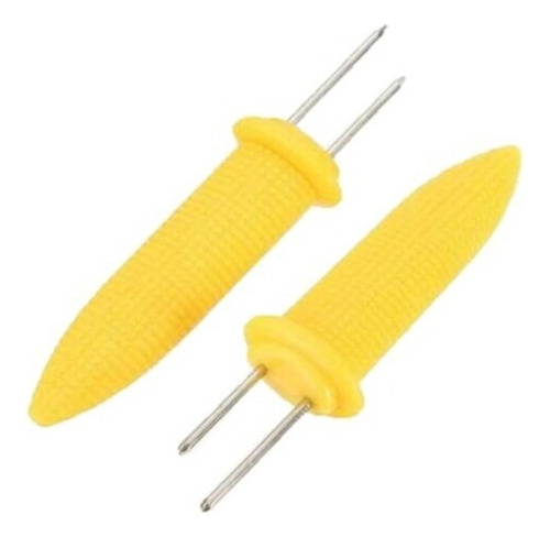 Set 4 Tenedores O Pinchos Para Elote De Acero Y Plástico **