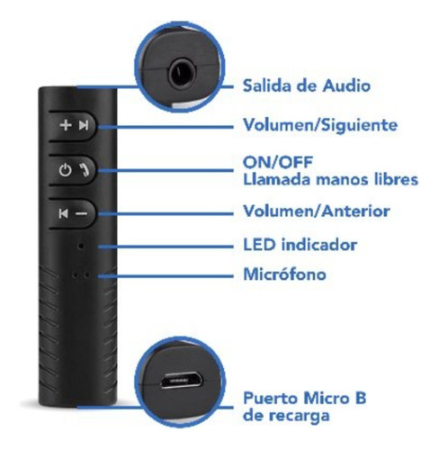Receptor Bluetooth 4.1 Música Y Llamadas 3.5mm Auxiliar