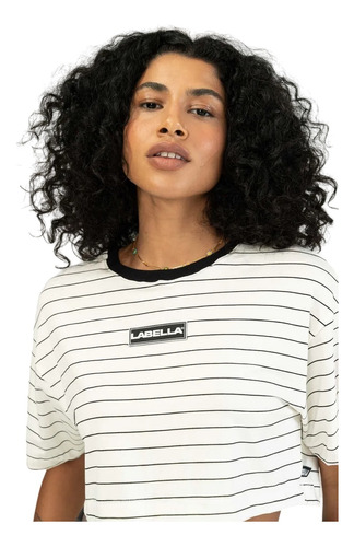 Blusa Cropped Listrada Feminina Labellamafia Streetwear  