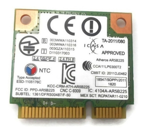 Pci Wireless + Bt Ar5b225 Samsung Np275e4e Np270e4e Np300e4c