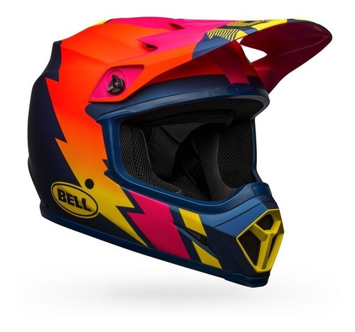 Capacete Bell Mx-9 Mips Strike Laranja Amarelo Rosa Promoção