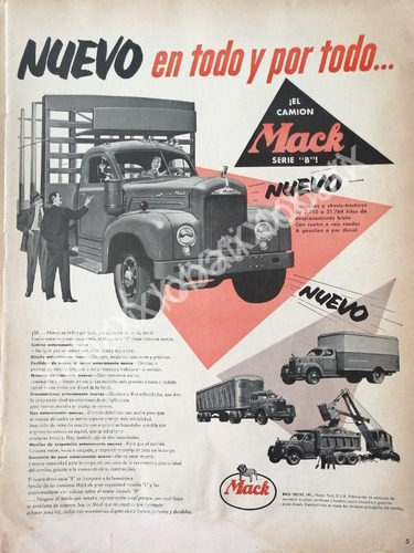 Cartel Retro Camion Trailer Mack Serie B 1953 /759