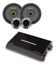 Comprar Paquete Amplificador 4 Ch+set De Medios 6.5 Reactive Bass