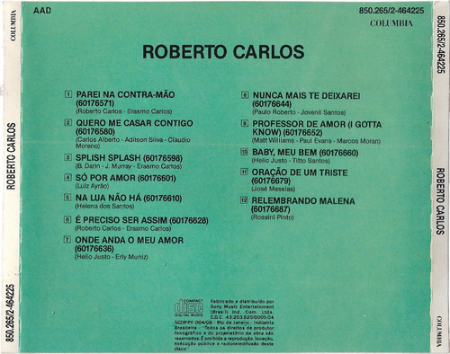 Cd - Roberto Carlos - Splish Splash