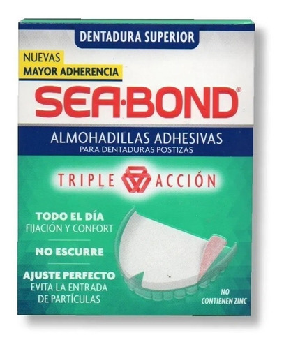 Almohadillas Adhesivas Dentadura Postiza Superior Sea Bond
