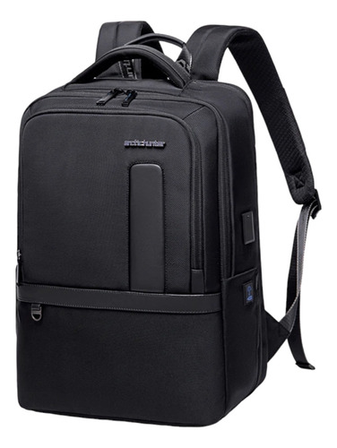 Mochila Casual Notebook Expansiva De Viagem Urbana Cor Preto