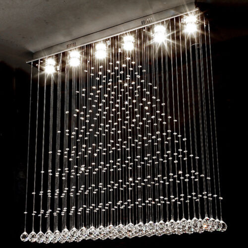 Luxury Crystal Led Chandelier Rain Drop K9 Ceiling Light Wss