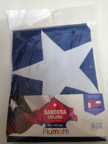 Imagen 1 de 2 de 1 Bandera Chilena De 80x120 Cms