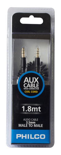 Cable Auxiliar 3.5 Mm 1.8m Espiral Negro