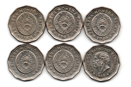 Moneda Nacional 25 Pesos 1ra Moneda 1964-68 Serie Completa