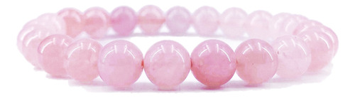 Pulsera Cuarzo Rosa, Cuentas Piedra Natural, Protección