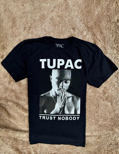 Playera Negra Cara Tupac 2 Pac Talla M  De Hombre