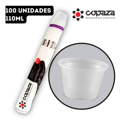 100un Copo Plástico Descartável Copaz 110ml Café Sobremesa F