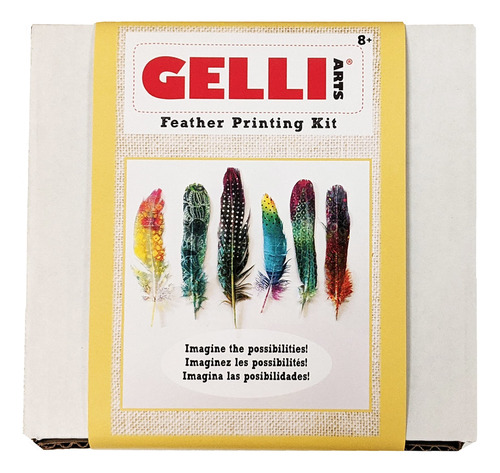 Gelli Arts Kit Impresion Pluma 7.5 X 6.5 4.5 In Multicolor