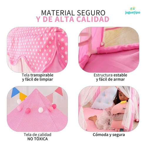 Carpa Castillo Princesa Niña Con Luces Led De Juguete