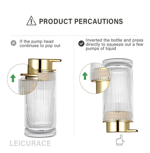 Dispensador De Jabón Líquido De Vidrio De Leicurace, De Con
