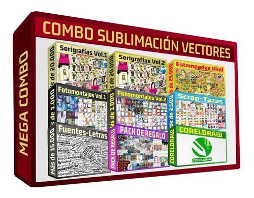 Combo Sublimación Vectores 8 Packs De Diseños