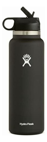 Hydro Flask Tapa Con Pajita De Boca Ancha, Botella De Agua Color Negro