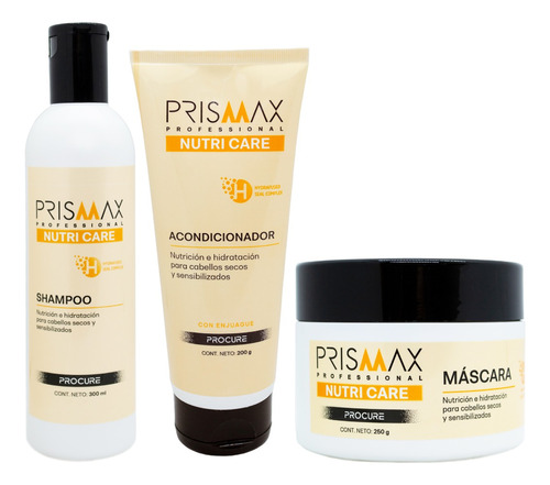 Prismax Nutri Care Kit Shampoo + Enjuague + Máscara Chica 3c
