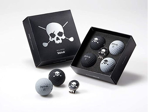 Volvik Vivid Pelota De Golf: Cráneo Edition 3.0 Negro / Gris